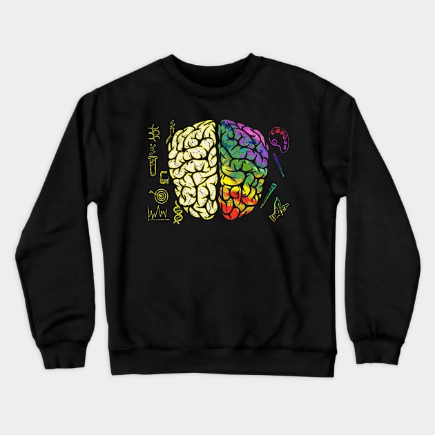 Left & Right Brain Crewneck Sweatshirt by Mila46